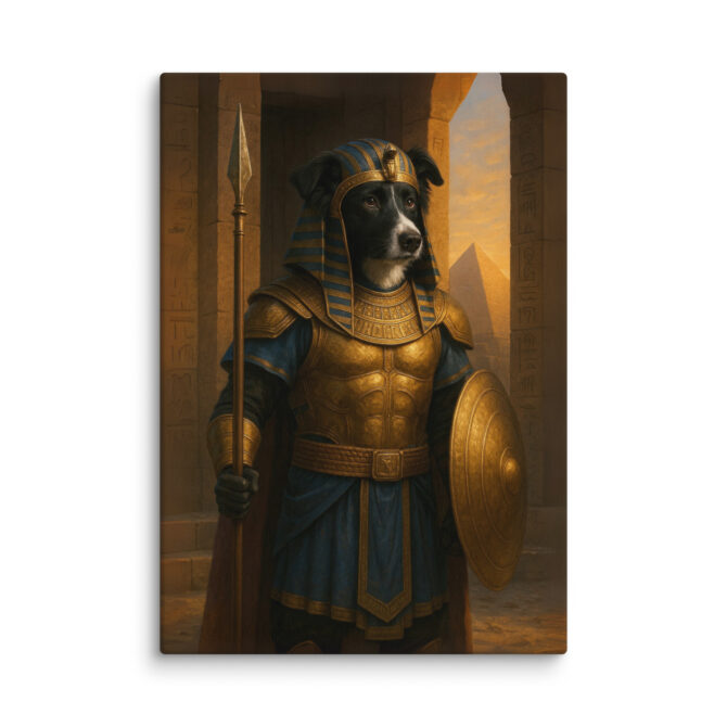 Custom Pet Portrait – Egyptian Pharaoh Guard Canvas - Image 4