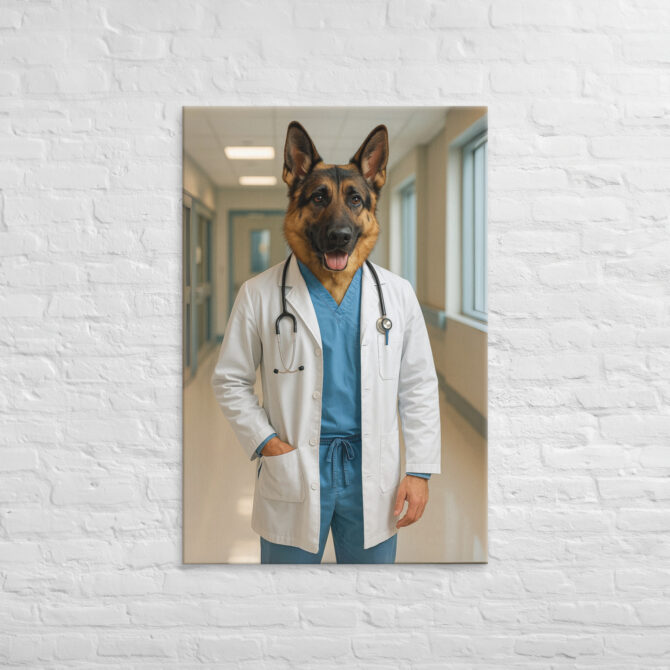Custom Doctor Pet Portrait on Canvas – Medical Professional Style - Image 5