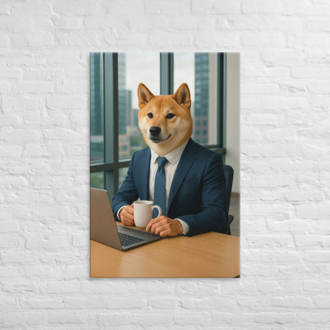Office Worker Animal Portrait Canvas – Business Style Pet Art - Image 5