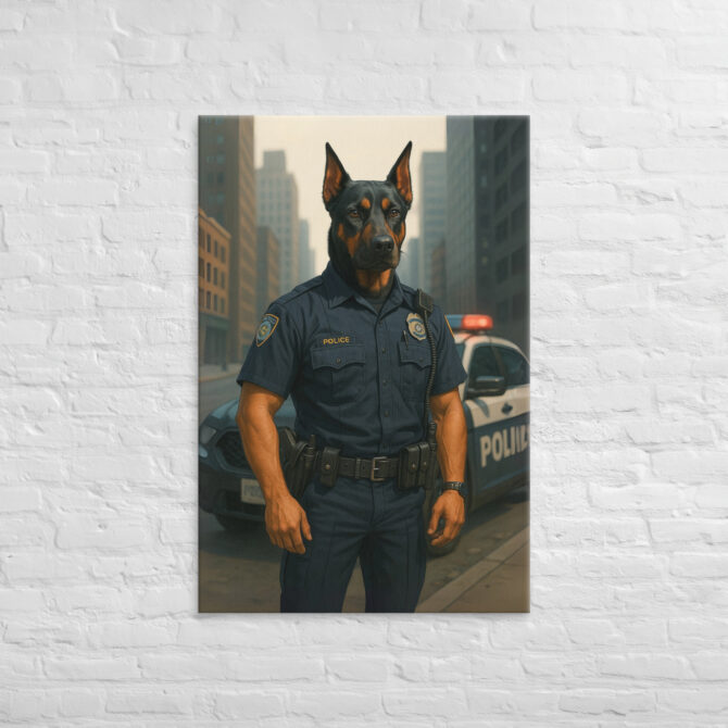 Custom Police Officer Pet Portrait – Canvas Wall Art - Image 5