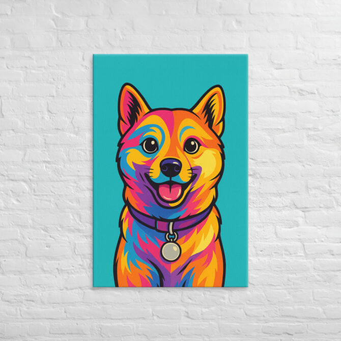 Neon Soul Pop Art Pet Portrait on Canvas - Image 3