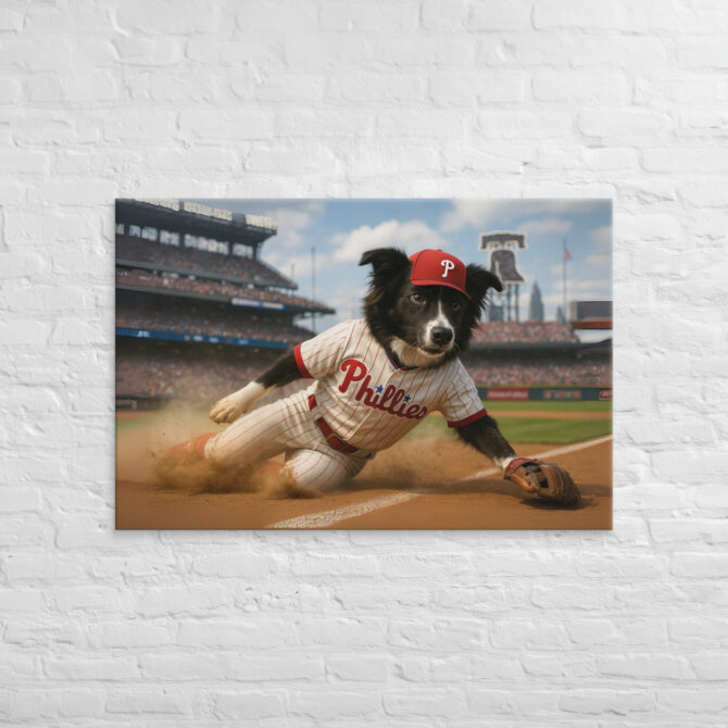 Philadelphia Phillies Pet Portrait – Custom Baseball Canvas - Image 4