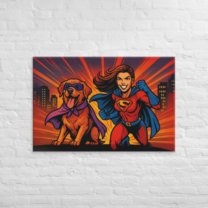 Comic Book Duo – Custom Pet & Owner Canvas Art - Image 4
