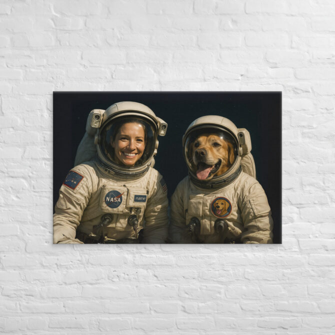 Astronauts in Space – Custom Pet & Owner Canvas Artwork - Image 4