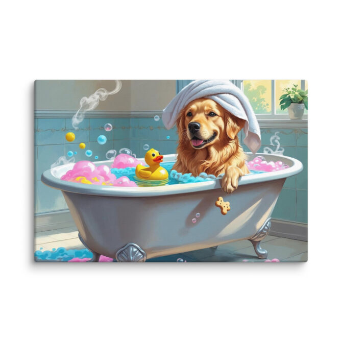 Bubble Boss – Custom Pet Bathroom Canvas Art - Image 8