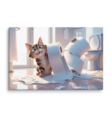 Toilet Paper Thief – Custom Pet Canvas Wall Art