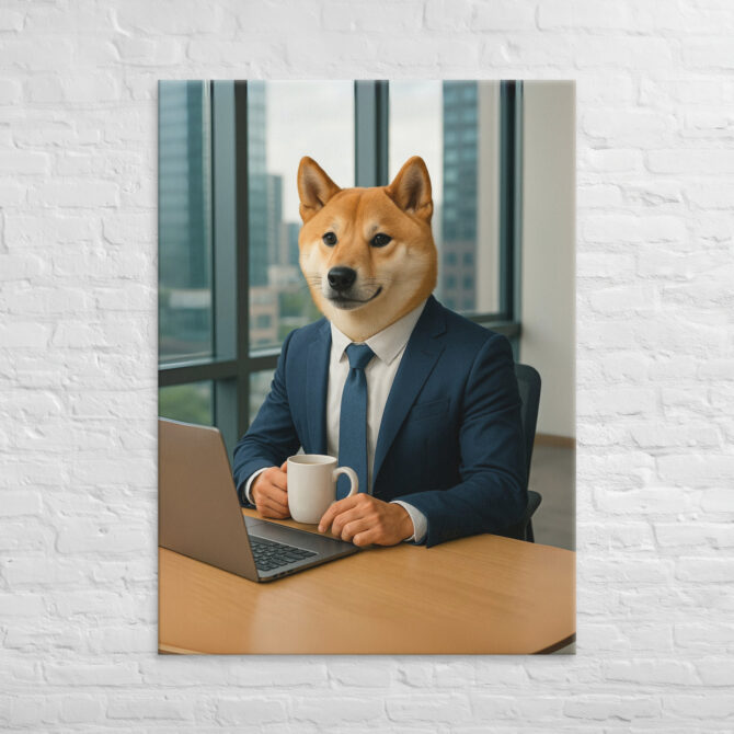 Office Worker Animal Portrait Canvas – Business Style Pet Art - Image 6