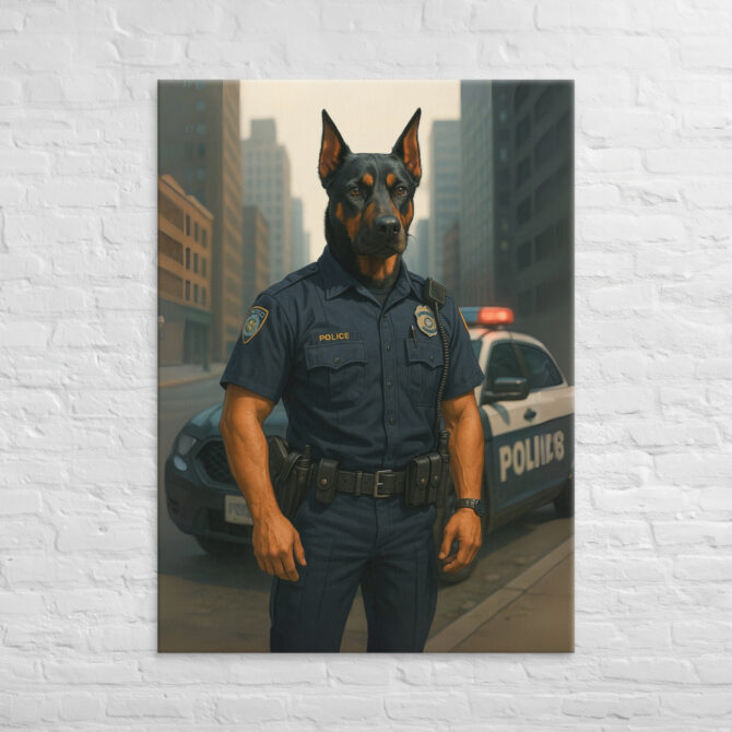 Custom Police Officer Pet Portrait – Canvas Wall Art - Image 6