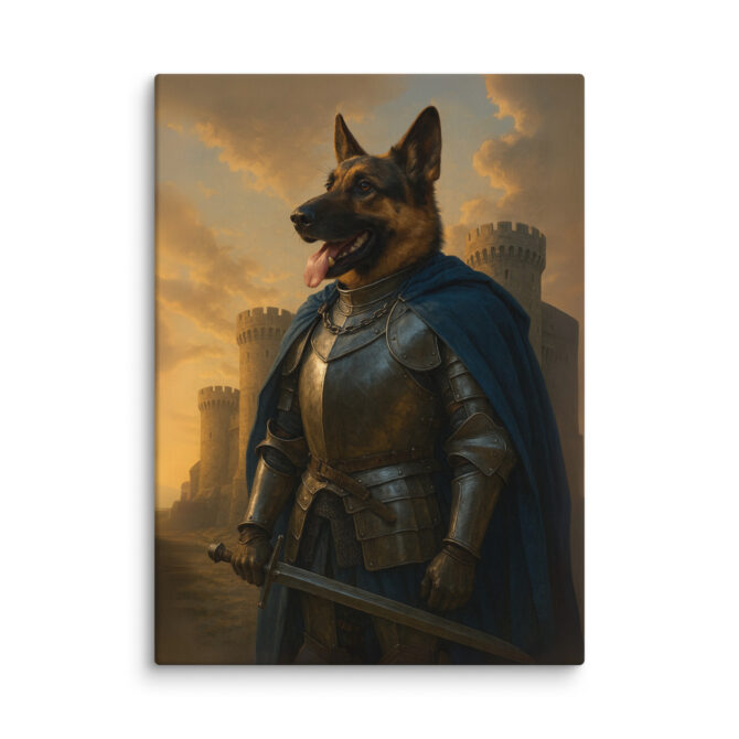 Medieval Knight Pet Portrait – Custom Warrior Canvas Art - Image 5