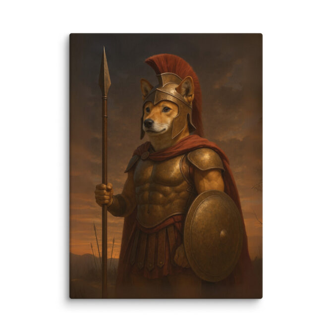 Spartan Warrior Pet Portrait – Leonidas Style Canvas - Image 5
