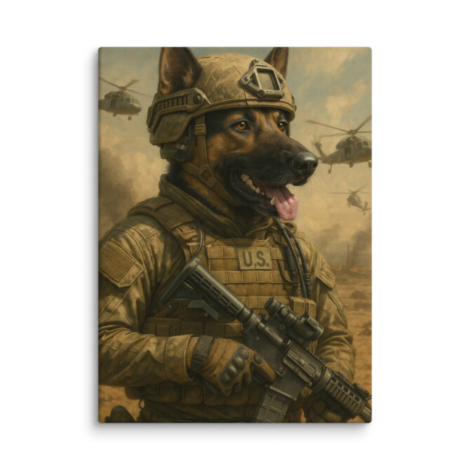 Army Ranger Pet Portrait – Custom Military Canvas Art - Image 5