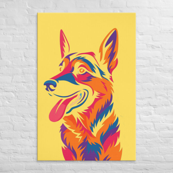 Color-Boom Pop Art Pet Portrait on Canvas - Image 4