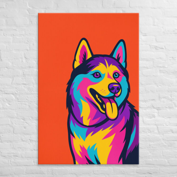 Electric Dog – Custom Pop Art Pet Portrait on Canvas - Image 4