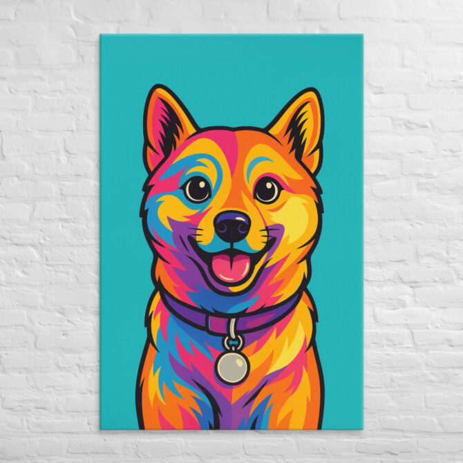 Neon Soul Pop Art Pet Portrait on Canvas - Image 4
