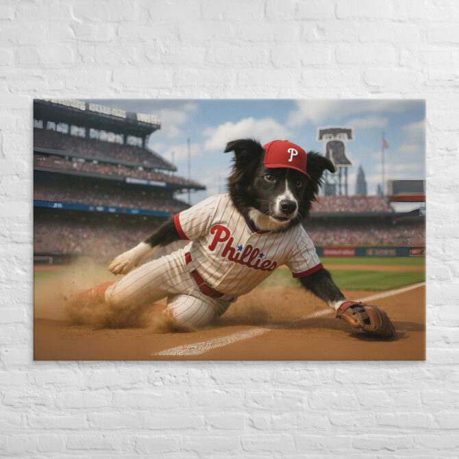 Philadelphia Phillies Pet Portrait – Custom Baseball Canvas - Image 5