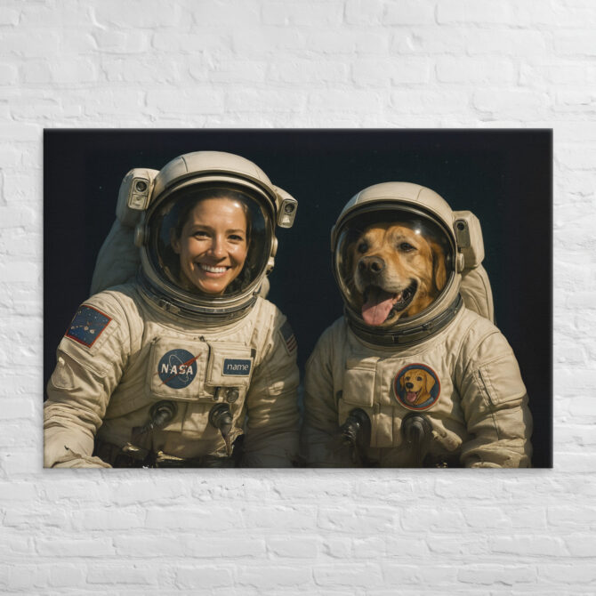 Astronauts in Space – Custom Pet & Owner Canvas Artwork - Image 5