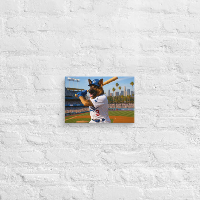 Los Angeles Dodgers Custom Pet Portrait – Hollywood Slugger Canvas - Image 6