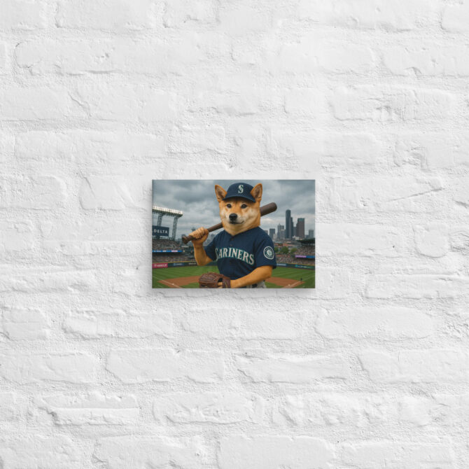 Rain City Slugger – Custom Seattle Mariners Pet Portrait Canvas - Image 6