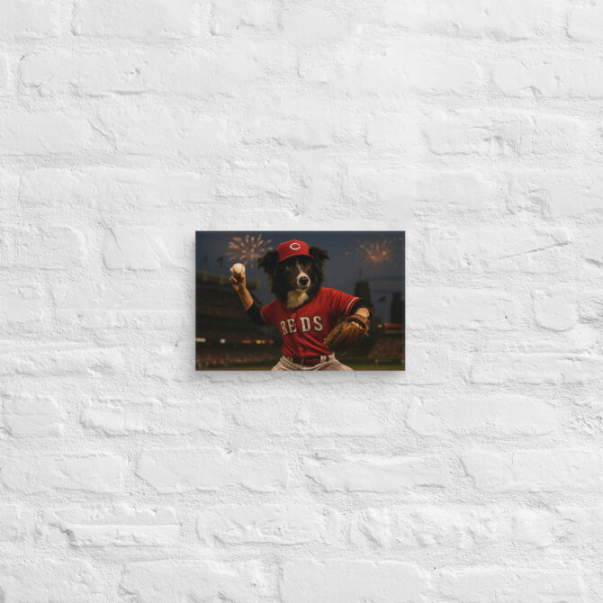 Cincinnati Reds Custom Pet Portrait – Baseball Canvas Art - Image 6