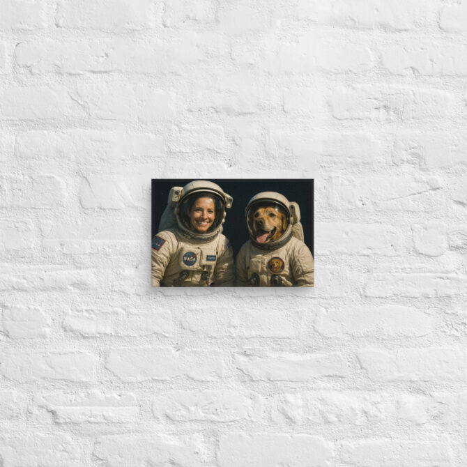 Astronauts in Space – Custom Pet & Owner Canvas Artwork - Image 6