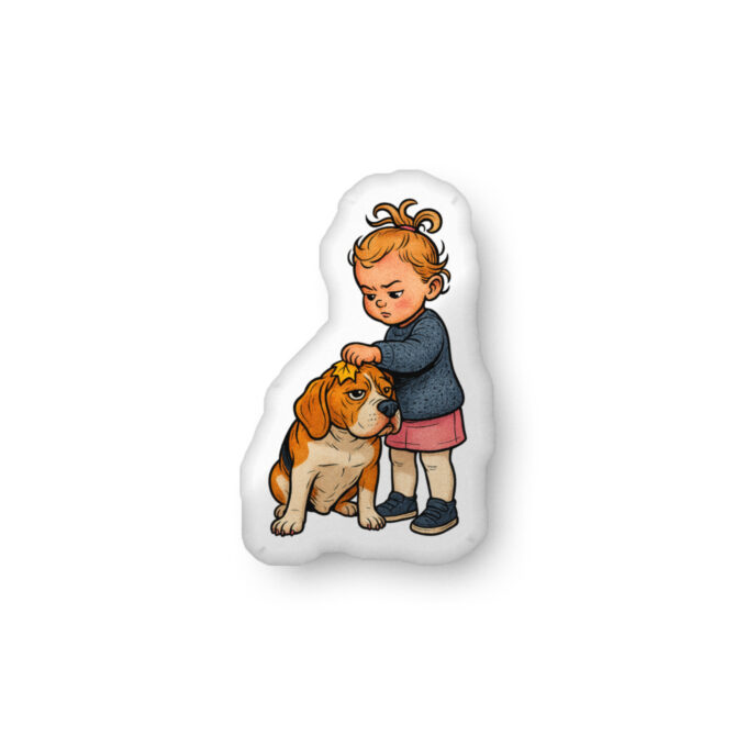 Custom Caricature Pet Pillow – Comic Style Cutout Design - Image 3