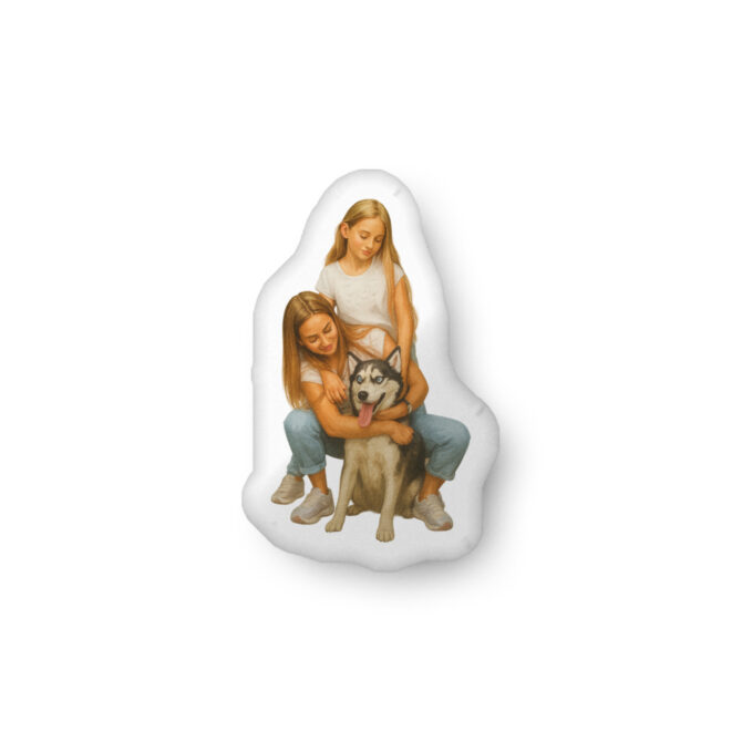 Custom Shaped Pet Pillow – Modern Digital Portrait - Image 3