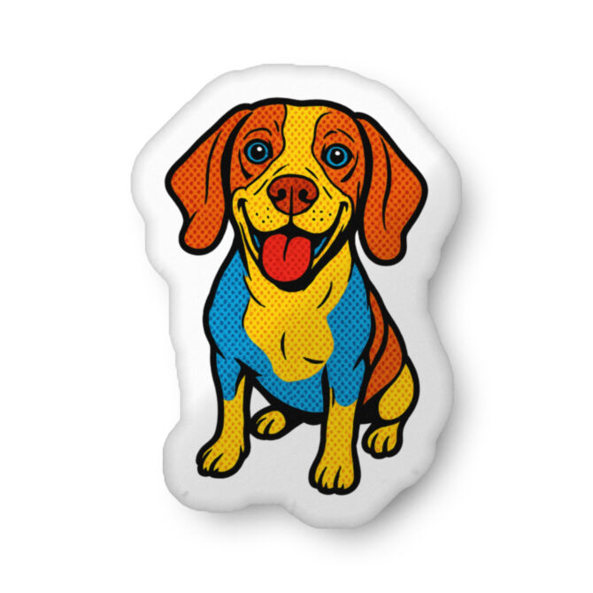 Custom Pop Art Pet Pillow – Comic Style Shaped Cushion