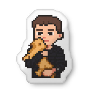 Custom Shaped Pet Pillow – Retro Pixel Art Style