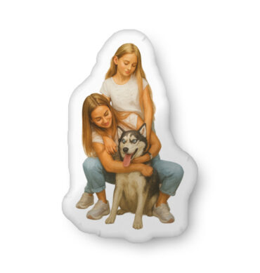 Custom Shaped Pet Pillow – Modern Digital Portrait