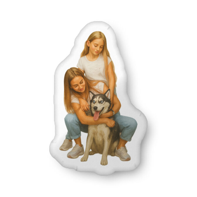 Custom Shaped Pet Pillow – Modern Digital Portrait