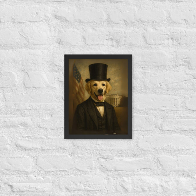 Custom Pet Portrait – Abraham Lincoln Framed Poster - Image 2