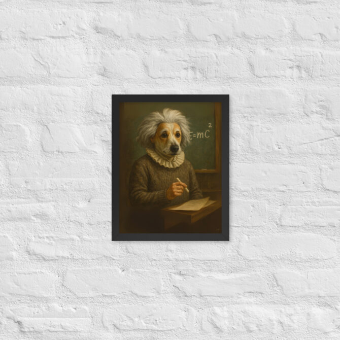Albert Einstein Pet Portrait – Custom Framed Poster - Image 2