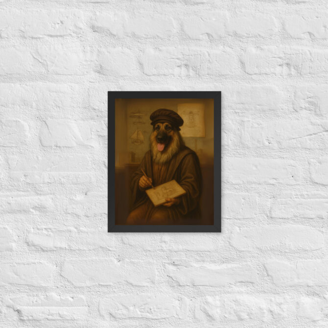 Leonardo da Vinci Pet Portrait – Custom Framed Poster - Image 2