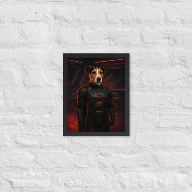 Dark Space Commander Custom Pet Portrait – Sci-Fi Poster Print - Image 2
