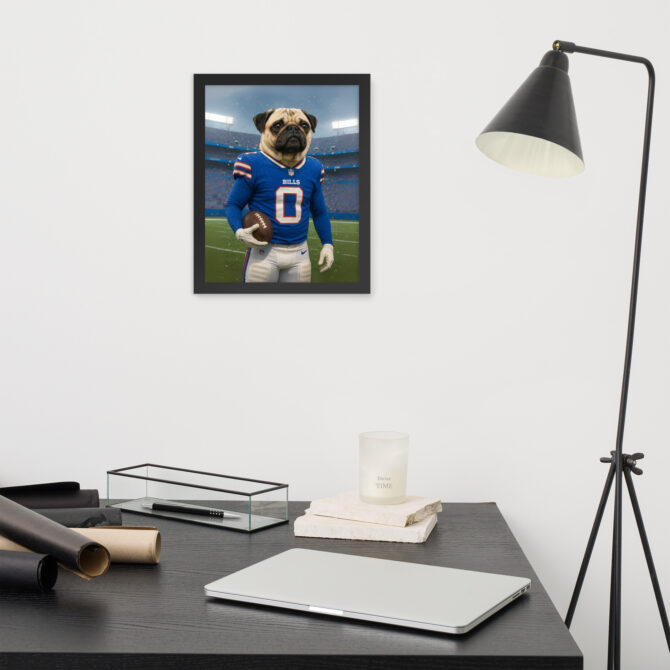 Custom Buffalo Bills Pet Portrait – Framed Poster Art - Image 2