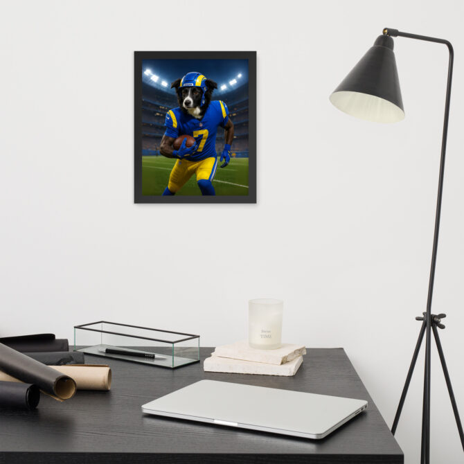 Custom Los Angeles Rams Pet Portrait – Framed Poster - Image 2