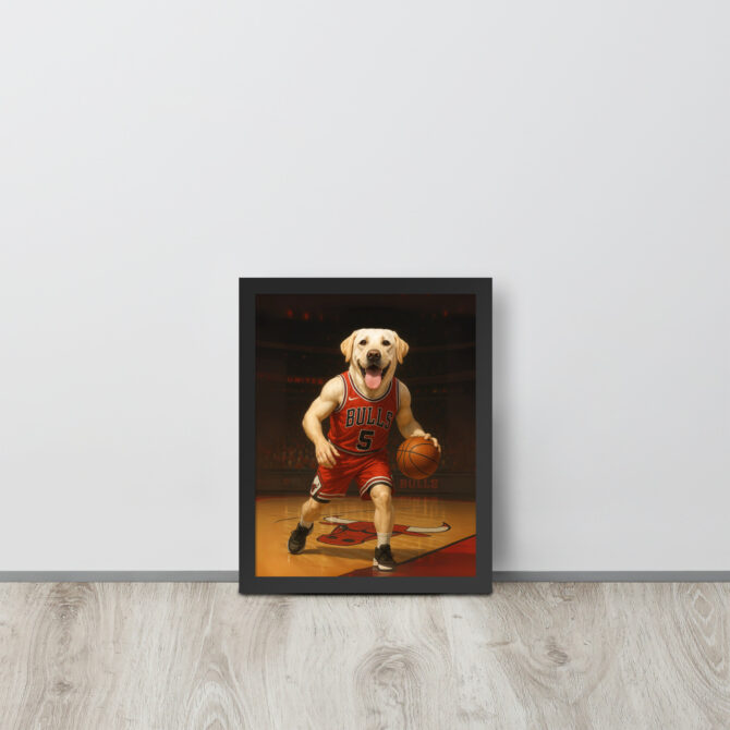 Chicago Bulls Custom Pet Basketball Poster – Framed NBA Art