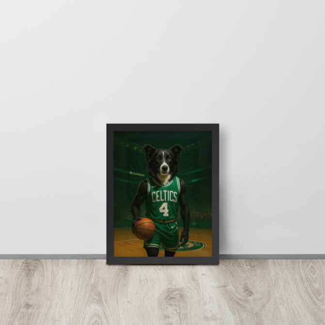 Boston Celtics Custom Pet Poster – Framed Basketball Tribute - Image 2