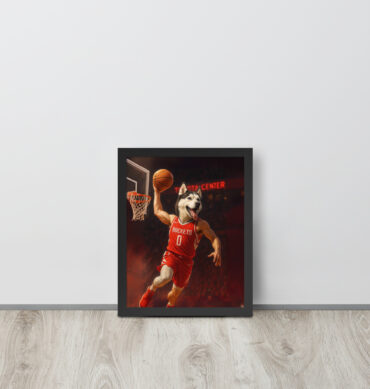 Houston Rockets Custom Pet Basketball Poster – Framed Art