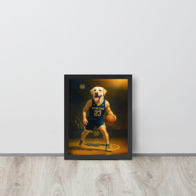Notre Dame Pet Basketball Poster – Custom Framed Artwork - Image 2