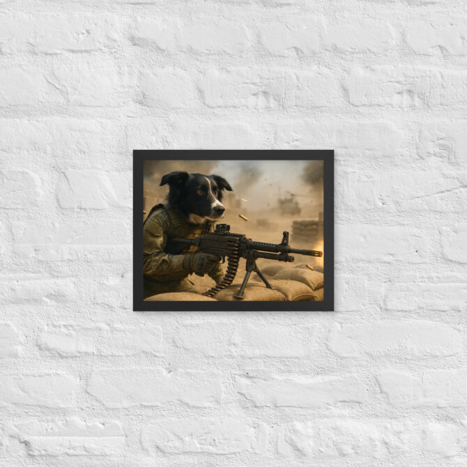 Machine Gun Defender Dog – Custom Military Pet Poster - Image 2