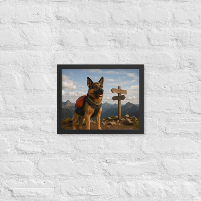 Custom Hiking Pet Portrait – Mountain Summit Victory Poster - Image 2