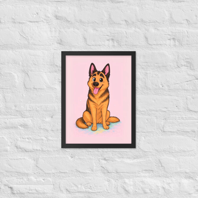 Minimalist Cartoon Family Portrait – Pastel Style (Framed Poster) - Image 2