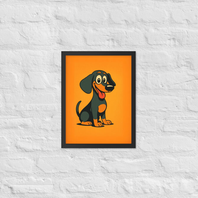 Retro Cartoon Style Pet Portrait – Framed Poster - Image 2