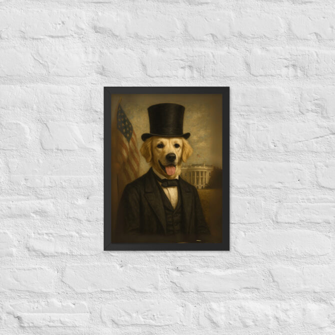 Custom Pet Portrait – Abraham Lincoln Framed Poster - Image 3