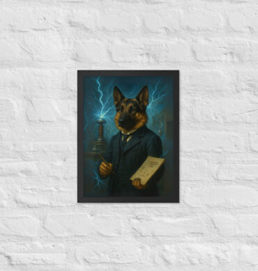 Custom Nikola Tesla Pet Portrait – Framed Poster Print