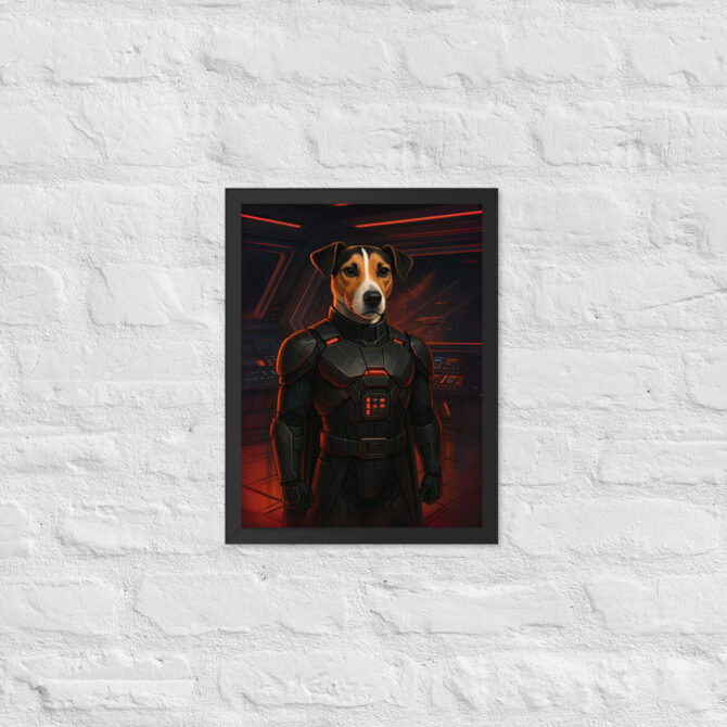 Dark Space Commander Custom Pet Portrait – Sci-Fi Poster Print - Image 3