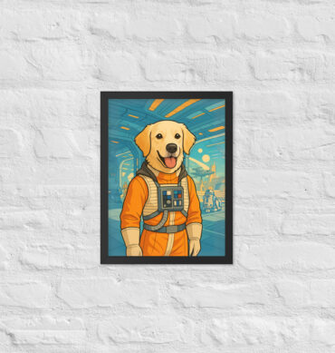 Rebel Pilot Hero – Custom Star Wars-Inspired Pet Portrait (Framed Poster)