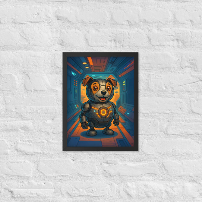 “Cute Droid Sidekick” Custom Pet Artwork – Star Wars Style Framed Poster - Image 3