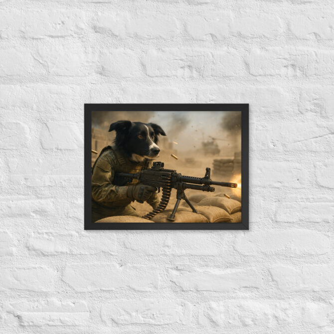 Machine Gun Defender Dog – Custom Military Pet Poster - Image 3